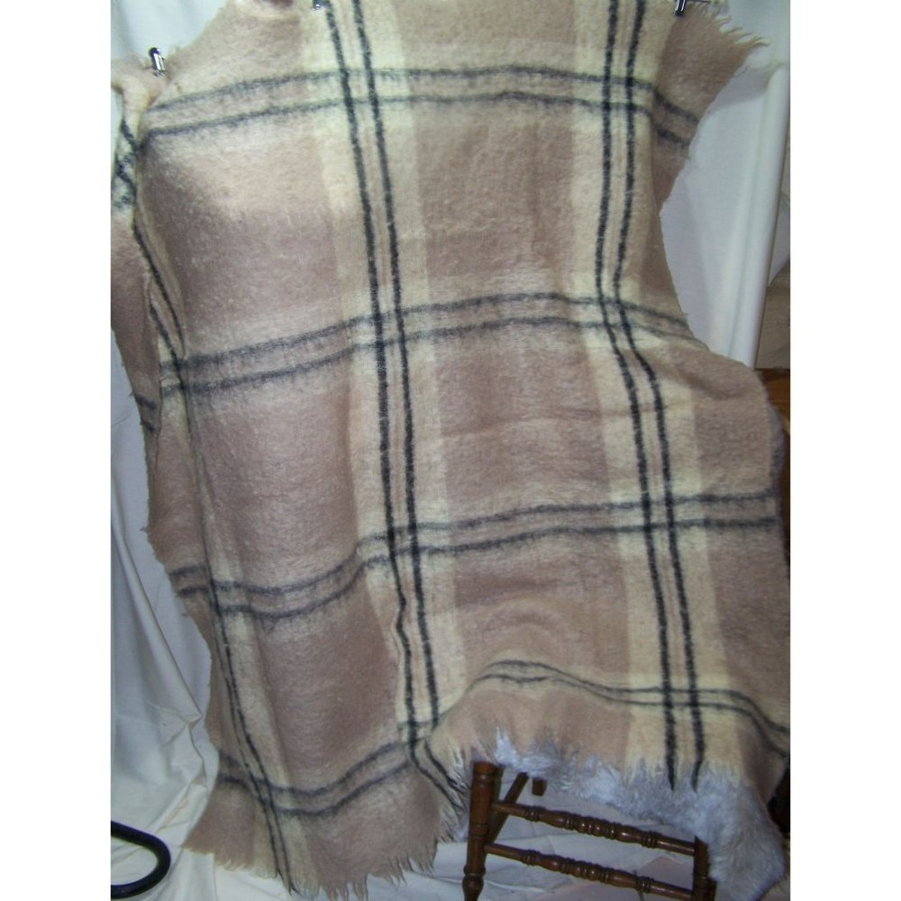 Vintage Mohair Blanket Italy for Simpsons Wool 51" x 68" Throw Mauve